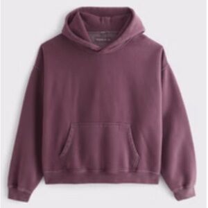 NWOT Abercrombie Men’s Essential Cropped Popover Hoodie - Burgundy - Small